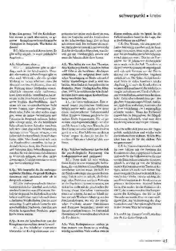 Vorschauseite 6: Wo stehen wir heute in Sachen Krebs?