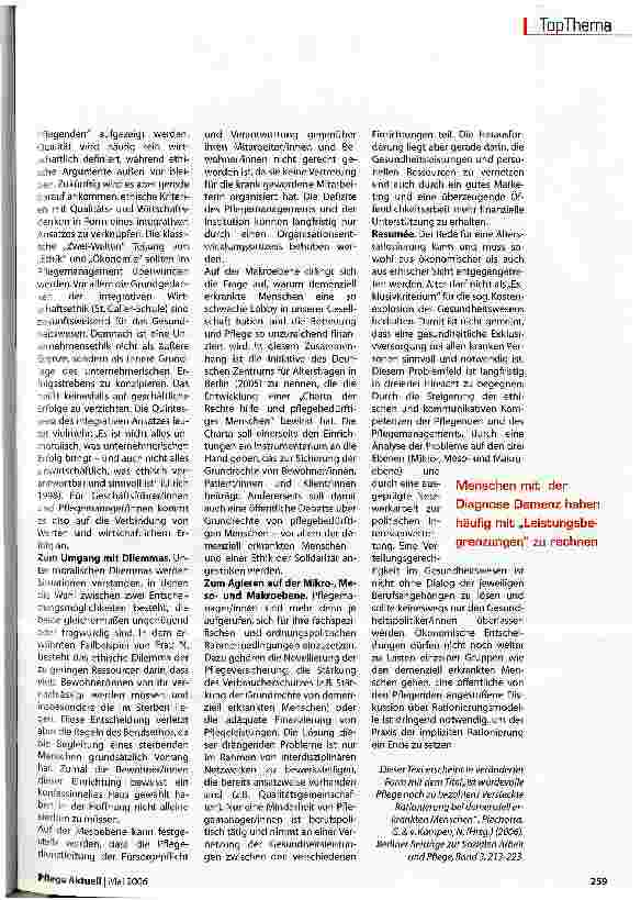 Vorschauseite 6: Einsparen beim Fachpersonal Pflegedefizite bei alten Menschen