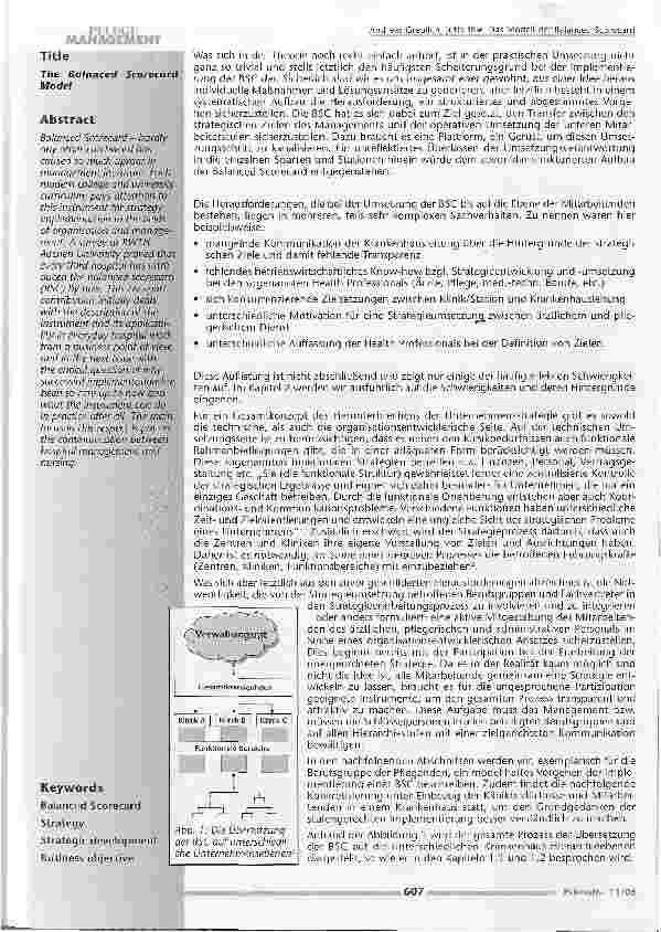 Vorschauseite 2: Das Modell der Balanced Scorecard - Teil 2