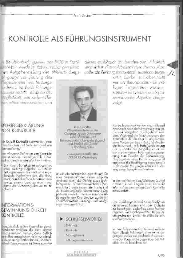 Vorschauseite 1: Kontrolle als Führungsinstrument
