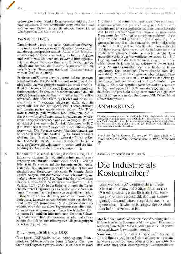 Vorschauseite 2: Bericht über die Tagung Perspektiven der Informationsverarbeitung in der Medizin
