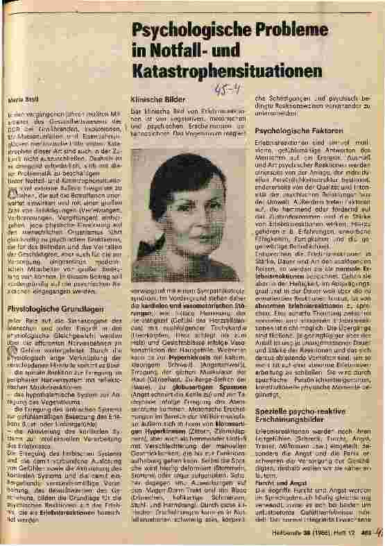 Vorschauseite 1: Psychologische Probleme in Notfallund Katastrophenstituationen