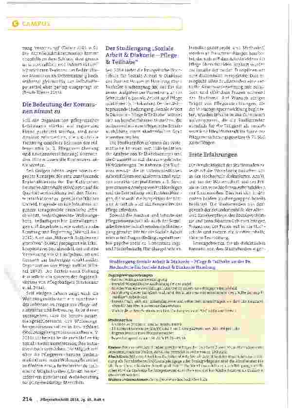 Vorschauseite 2: Innovativer Studiengang verbindet Soziale Arbeit und Pflege