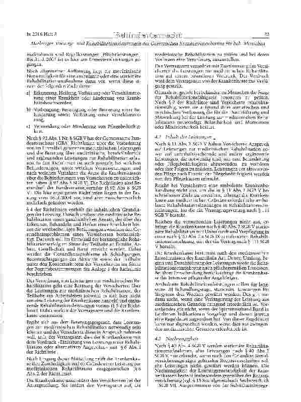 Vorschauseite 4: Vorsorgeund Rehabilitationsleistungen der Gesetzlichen Krankenversicherung für behinderte Menschen