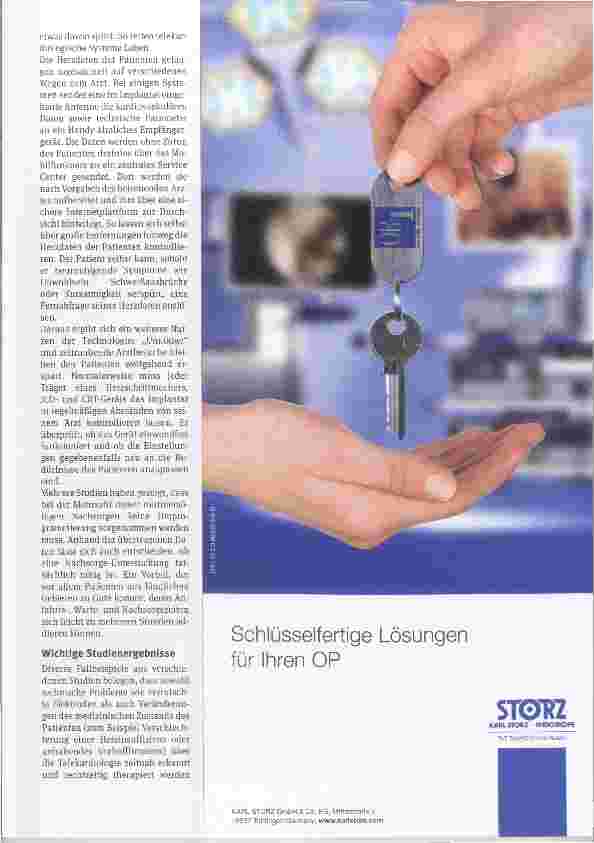 Vorschauseite 2: Rückschritt in der Telekardiologie Auswirkungen der neuen EBM-Zifferauf die telemedizinische Versorgung von Herzschrittmacherpatienten