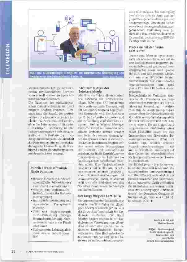 Vorschauseite 3: Rückschritt in der Telekardiologie Auswirkungen der neuen EBM-Zifferauf die telemedizinische Versorgung von Herzschrittmacherpatienten