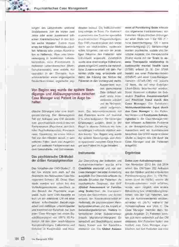 Vorschauseite 2: Psychiatrisches Case Management an der Integrierten Psychiatrie Winterthur Zürcher Unterland