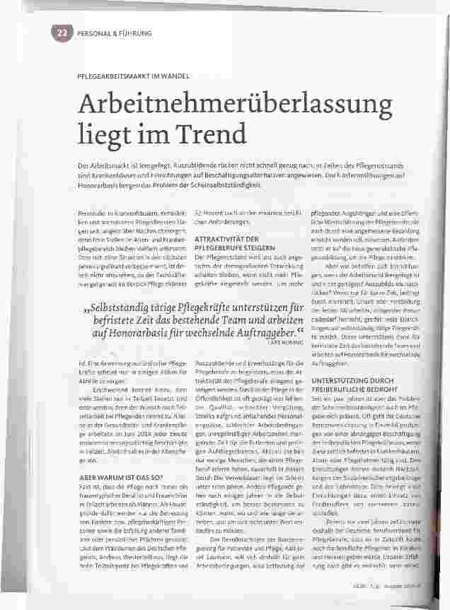 Vorschauseite 1: Arbeitnehmerüberlassung liegt im Trend