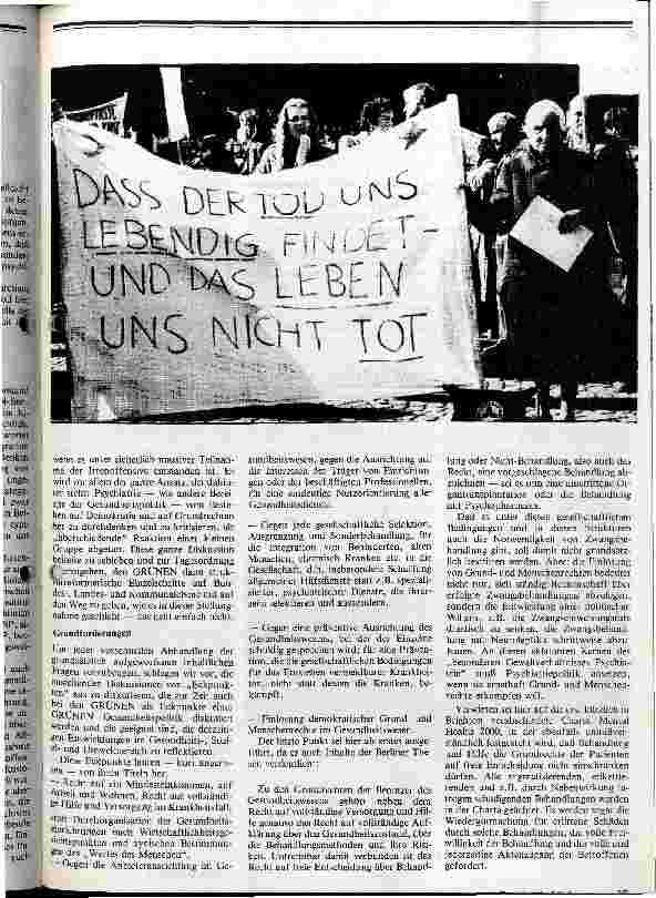 Vorschauseite 2: DGSP-Psychiatriepolitik - Rot oder Grün ?