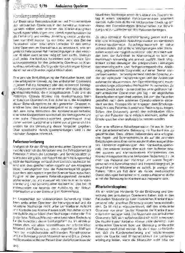 Vorschauseite 4: Ambulantes Operieren im Krankenhaus (II) Einführungen und Handlungsempfehlungen für die Krankenhauspraxis