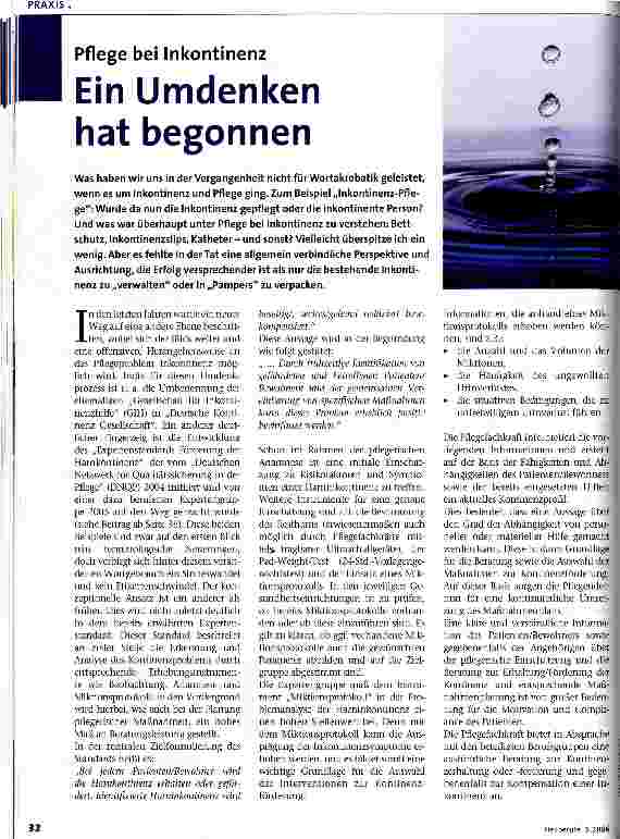 Vorschauseite 1: Pflege bei InkontinenzEin Umdenken hat begonnen