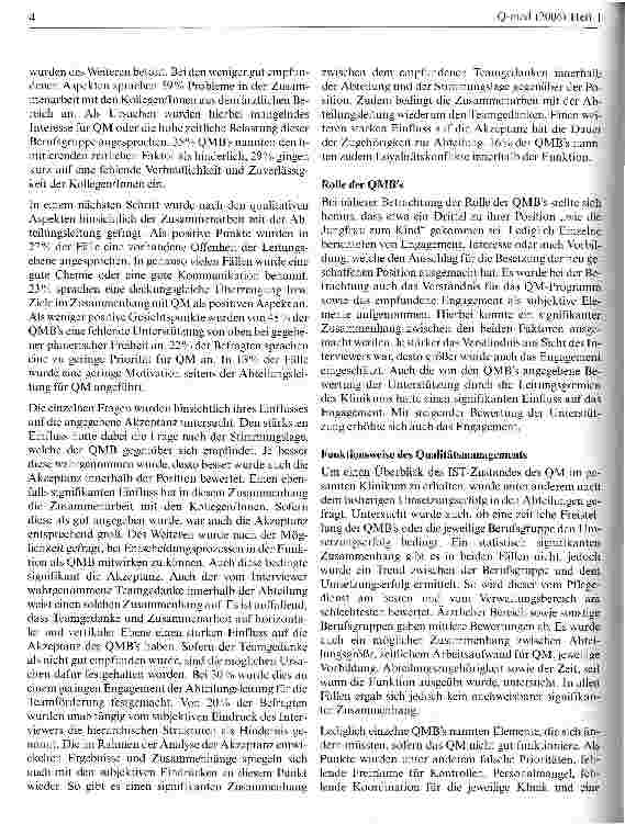 Vorschauseite 4: Erwartungen und Akzeptanz der Mitarbeiter bezüglich des Qualitätsmanagements an einem Klinikum der Maximalversorgung