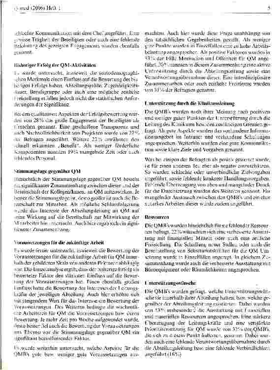 Vorschauseite 5: Erwartungen und Akzeptanz der Mitarbeiter bezüglich des Qualitätsmanagements an einem Klinikum der Maximalversorgung