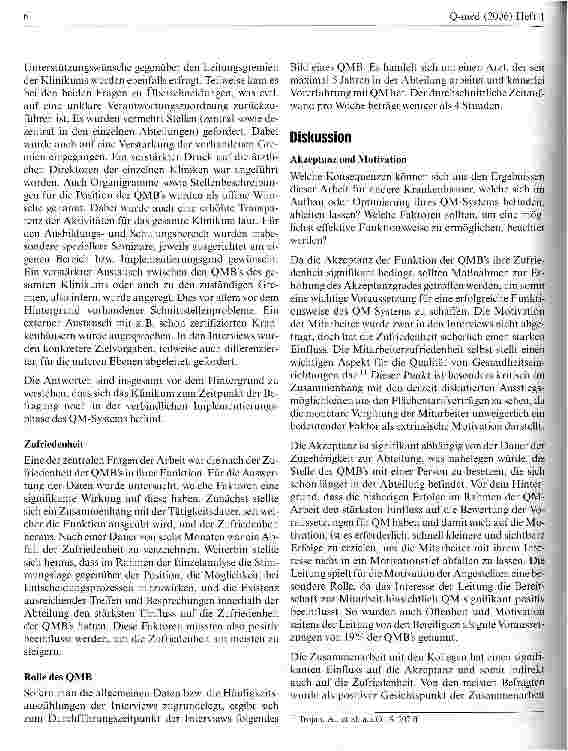 Vorschauseite 6: Erwartungen und Akzeptanz der Mitarbeiter bezüglich des Qualitätsmanagements an einem Klinikum der Maximalversorgung