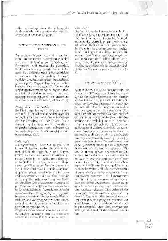 Vorschauseite 2: ATEMWEGSMANAGEMENT BEI DLLATATIONSTRACHEOTOMIE