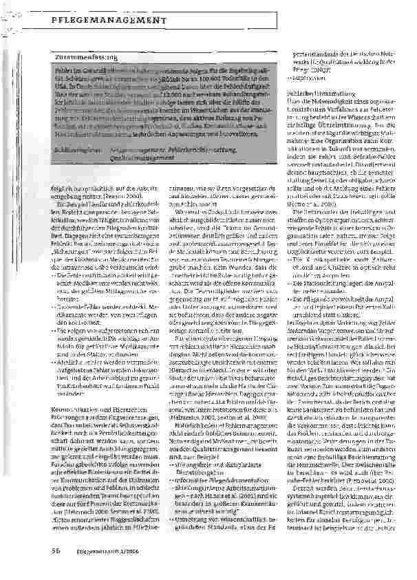 Vorschauseite 3: Fehlermanagement in Krankenhäusern und Pflegeeinrichtungen: Miteinander statt gegeneinander