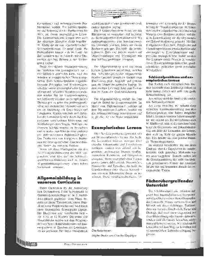 Vorschauseite 4: Allgemeinbildung an einer Schule für Gesundheits-und Krankenpflege