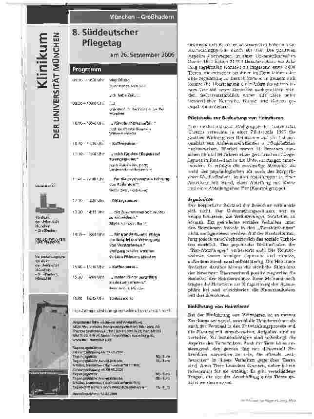 Vorschauseite 5: Türöffner zur SeeleWenn alte Menschen das Gefühl haben, dass sie allein sind und sich andere Personen von ihnen distanzieren, kann der Kontakt zu Tieren eine wichtige Bedeutung ha…