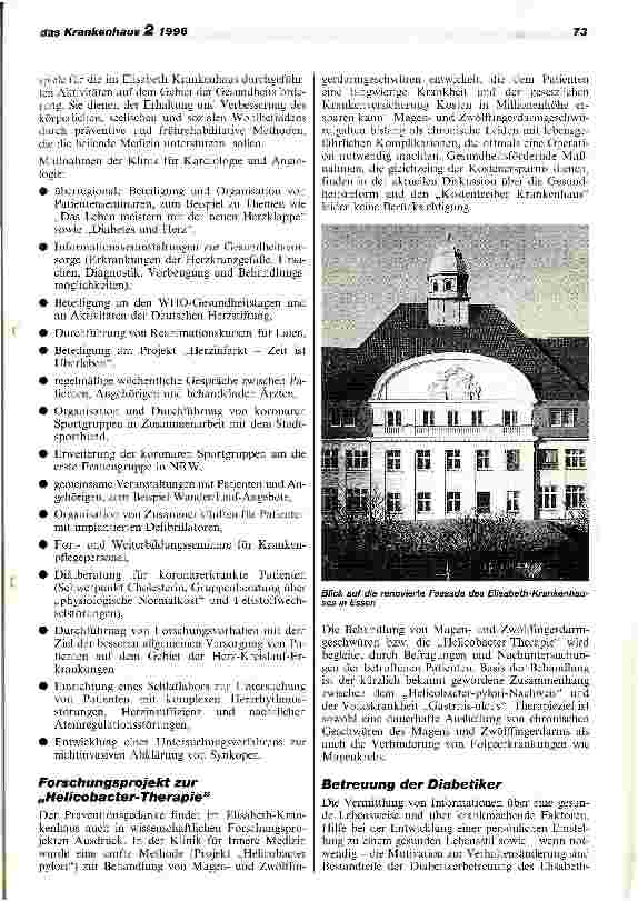 Vorschauseite 2: Ganzheitliche Gesundheitsförderung im Elisabeth-Krankenhaus Essen
