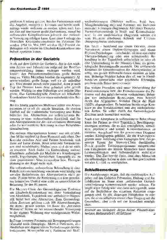 Vorschauseite 4: Ganzheitliche Gesundheitsförderung im Elisabeth-Krankenhaus Essen