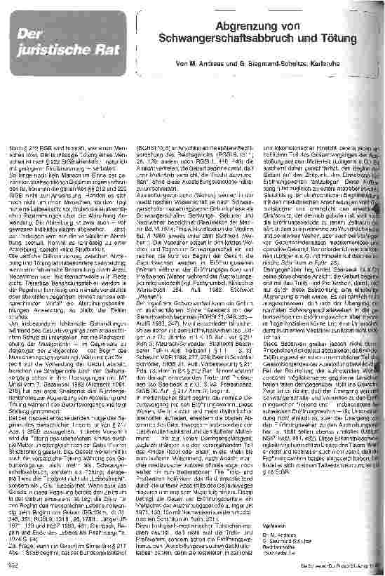 Vorschauseite 1: Abgrenzung von Schwangerschaftsabbruch und Tötung