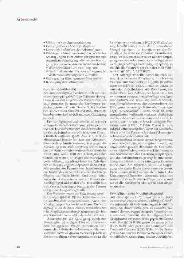 Vorschauseite 2: Außerordentliche Kündigungen rechtssicher gestalten