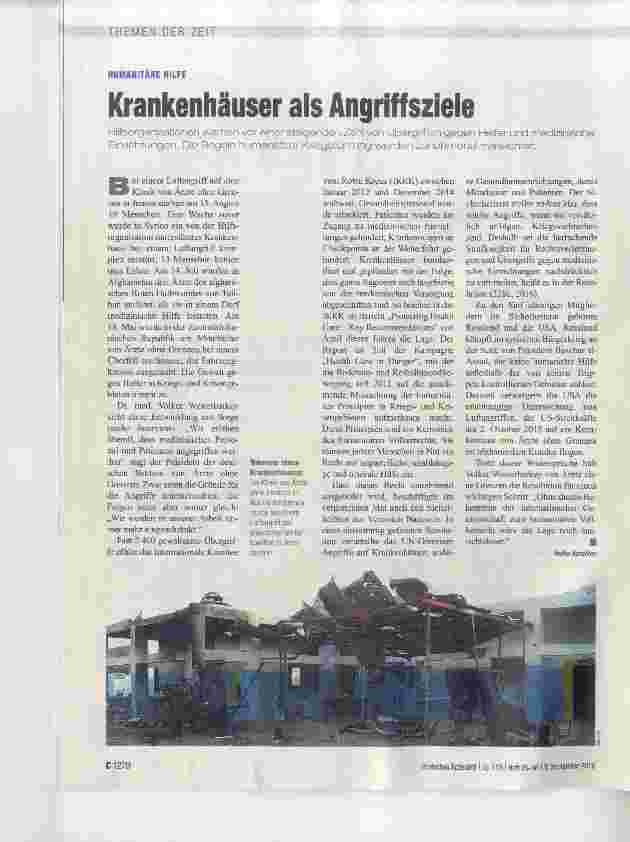 Vorschauseite 1: Krankenhäuser als Angriffsziele