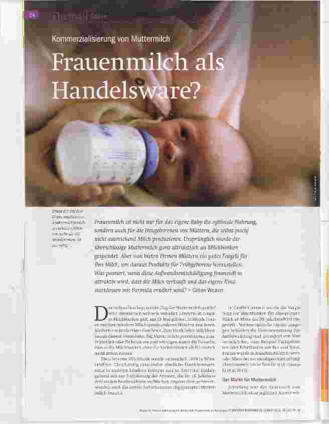 Vorschauseite 1: Frauenmilch als Handelsware?