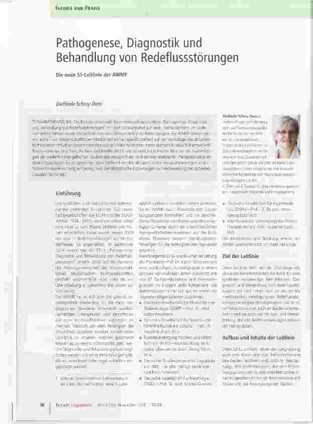 Vorschauseite 1: Pathogenese, Diagnostik und Behandlung von Redeflussstörungen