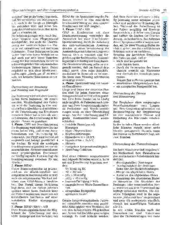 Vorschauseite 2: Pflege nch Lungenund Herz-Lungentransplantation