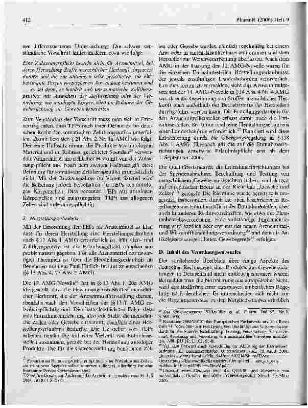 Vorschauseite 5: Tissue Engineering - die Normierung eines neuen Bereichsdes Arzneimittelrechts