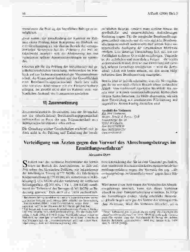 Vorschauseite 1: Verteidigung von Ärzten gegen den Vorwurf des Abrechnungsbetrugs im Ermittlungsverfahren