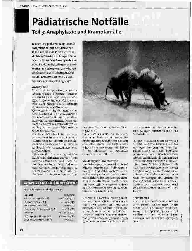 Vorschauseite 1: Pädiatrische NotfälleTeil 3: Anaphylaxie und Krampfanfalle