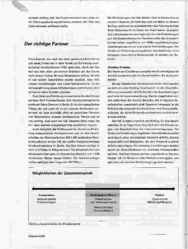 Vorschauseite 3: Werte - Leistung - ZukunftDie Strategische Allianz zwischen dem Verein zur Errichtung evangelischer Krankenhäuser und den Gesellschaften der Alexianerbrüder