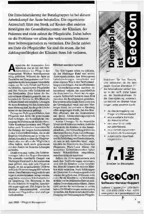 Vorschauseite 2: EntsolidarisierungDer Arbeitskampf der Ärzte geht auf Kosten aller