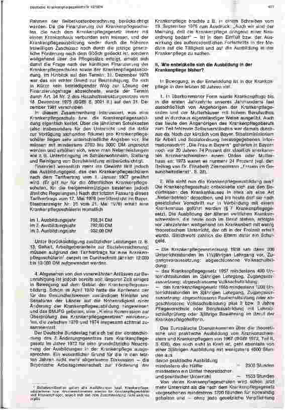 Vorschauseite 2: Gegenwärtige Situation in der Krankenpflegeausbildung