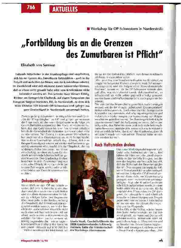 Vorschauseite 1: Fortbildung bis an die Grenzen des Zumutbaren ist Pflicht