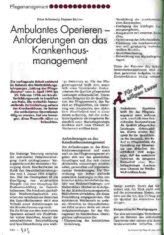 Vorschauseite 1: Ambulantes Operieren - Anforderungen an das Krankenhausmanagement