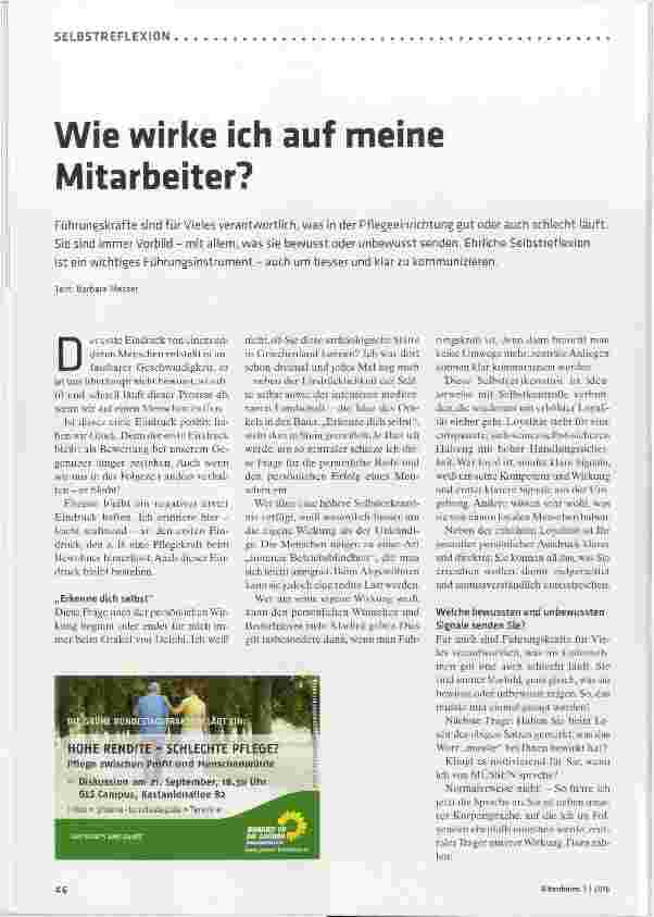 Vorschauseite 1: Wie wirke ich auf meine Mitarbeiter?