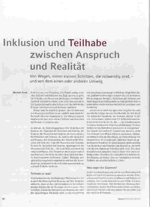 Vorschauseite 1: Inklusion und Teilhabe zwischen Anspruch und Realität