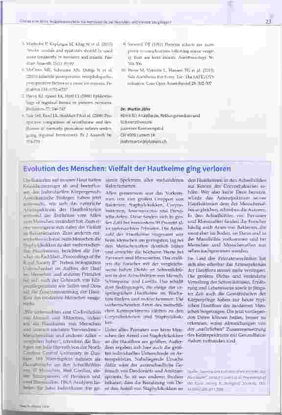 Vorschauseite 4: Gibt es eine beste Anästhesietechnik zur Herniotomie bei Neonaten und kleinen Säuglingen?