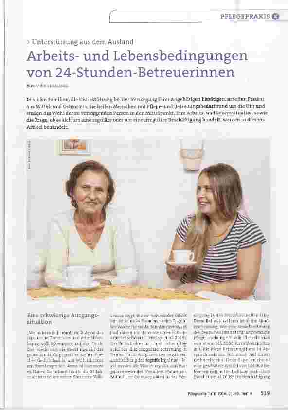 Vorschauseite 1: Arbeitsund Lebensbedingungen von 24-Stunden-Betreuerinnen