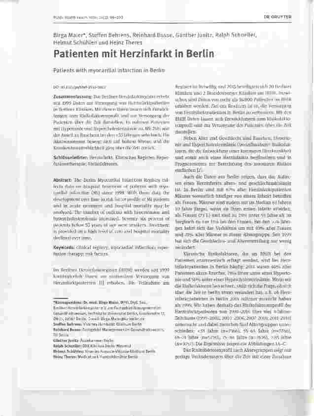 Vorschauseite 1: Patienten mit Herzinfarkt in Berlin