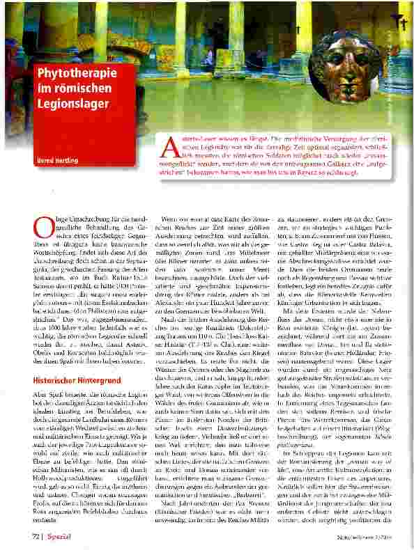 Vorschauseite 1: Phytotherapie im römischen Legionslager