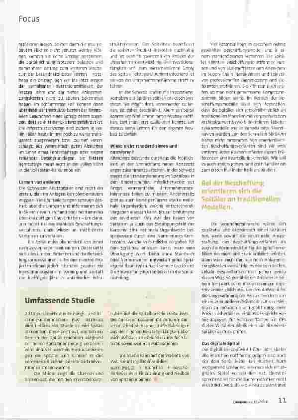Vorschauseite 2: Die Zukunft wird zeigen, ob die Spitalinvestitionen nachhaltig sind