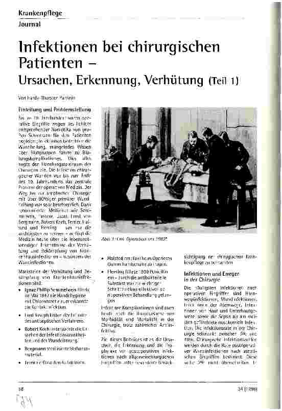 Vorschauseite 1: Infektionen bei chirurgischen Patienten - Ursachen, Erkennung, Verhütung Teil 1