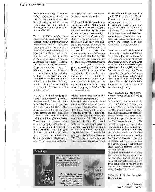 Vorschauseite 5: Dem Sterbenden die Regie für sein Sterben überlassen
