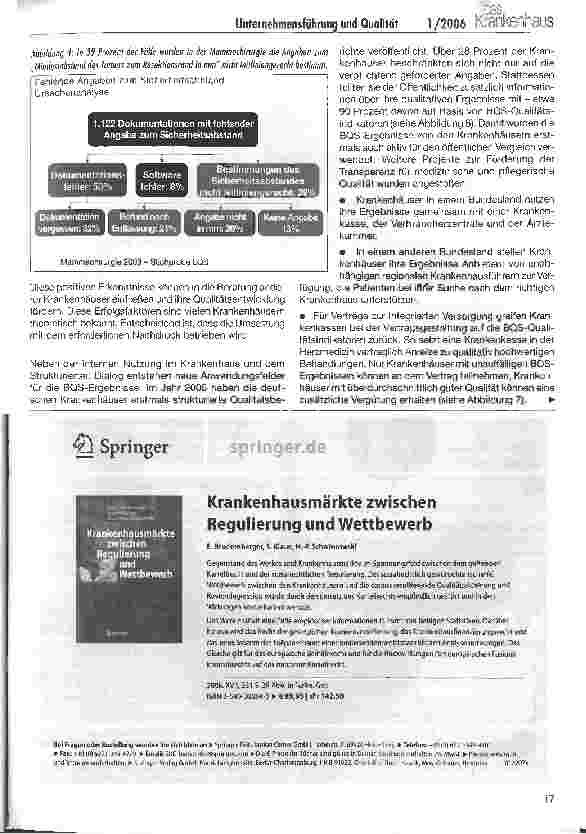 Vorschauseite 3: Unternehmensführung im Krankenhaus: neuer Schwerpunkt QualitätBelastbare BQS-Ergebnisse ermöglichen das zielgerichtete qualitative Management der Versorgung