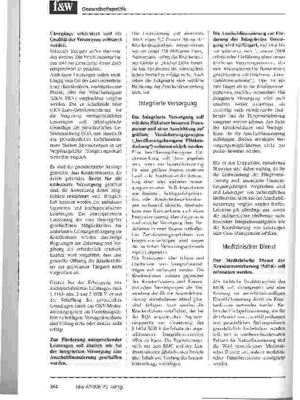 Vorschauseite 2: Eckpunkte einer Gesundheitsreform 2006Auswirkungen auf die Krankenhäuser