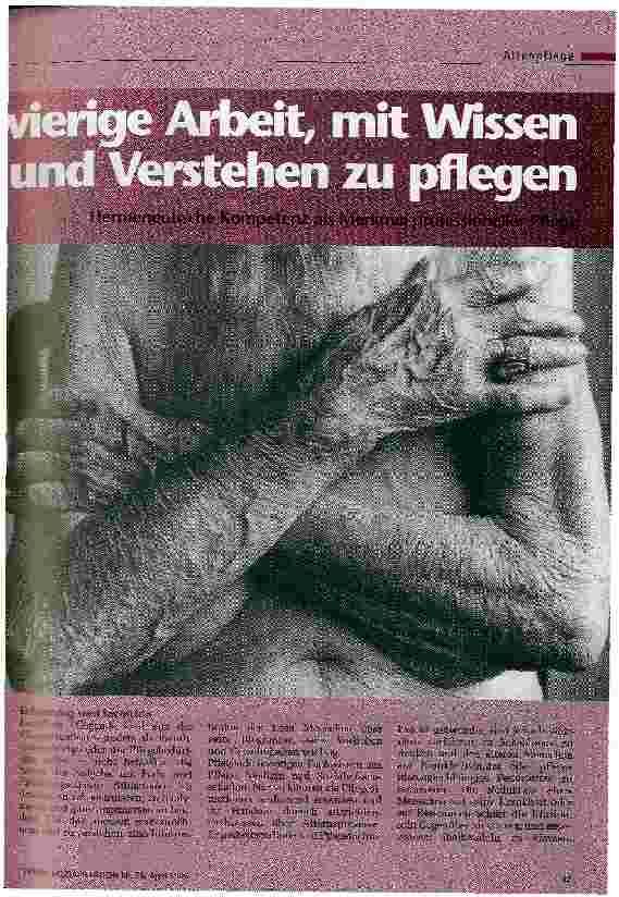 Vorschauseite 2: Die schwierige Arbeit, mit Wissen und Verstehen zu pflegen Hermeneutische Kompetenz als Merkmal professioneller Pflege